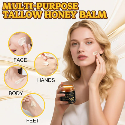 YOURTONE Beef Tallow for Skin with Honey – Grass-Fed Tallow Balm Face Moisturizer for Dry & Sensitive Skin (4.23 oz)