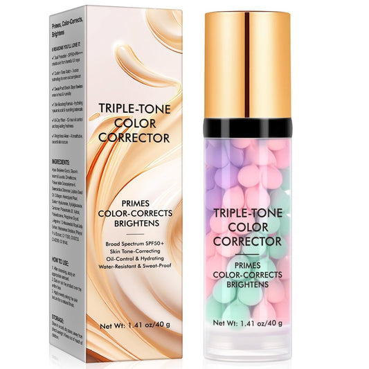 3-in-1 Face Primer with SPF 50+ Moisturizer & Color Corrector – Smoothing, Gripping Makeup Base