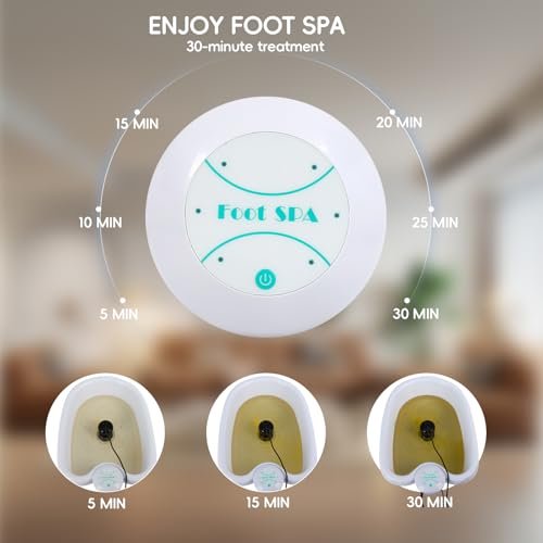 FAHKNS Professional Ionic Foot Detox Machine – Improve Sleep, Relieve Stress & Detox Cleanse with 2 Arrays & 50 Soaking Bags - görsel 8