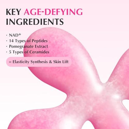 EQQUALBERRY NAD+ Peptide Boosting Serum – Niacinamide 2% + 14 Peptides + Vegan Collagen Anti-Aging Korean Skincare Face & Neck & Body Serum | Firming & Lifting Pink Serum (1.01oz / 30ml) Avelisse