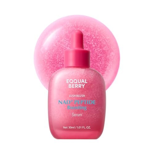 EQQUALBERRY NAD+ Peptide Boosting Serum – Niacinamide 2% + 14 Peptides + Vegan Collagen Anti-Aging Korean Skincare Face & Neck & Body Serum | Firming & Lifting Pink Serum (1.01oz / 30ml) Avelisse