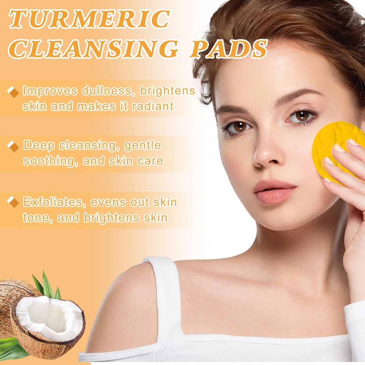 Turmeric Wash and Care Three Piece Set - Natural Skincare for Face & Body with Facial Wash, Cleansing Mousse, Exfoliating Pads & Soap Avelisse