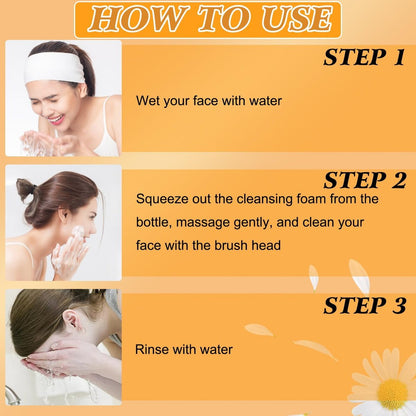 Turmeric Wash and Care Three Piece Set - Natural Skincare for Face & Body with Facial Wash, Cleansing Mousse, Exfoliating Pads & Soap Avelisse