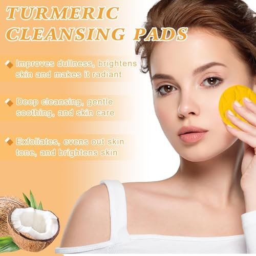 Turmeric Wash and Care Three Piece Set - Natural Skincare for Face & Body with Facial Wash, Cleansing Mousse, Exfoliating Pads & Soap Avelisse