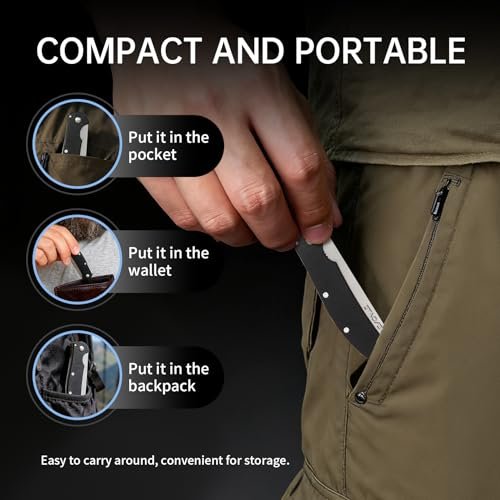 MenGate Folding Pocket Comb for Men - Stainless Steel Travel Hair & Beard Styling Tool, 180° Rotating, Smooth Rounded Teeth, Portable Grooming Comb Avelisse