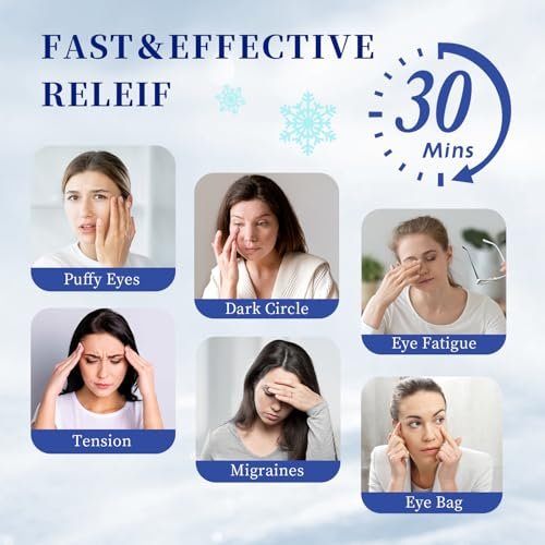 CONBELLA Cooling Eye Mask for Puffy Eyes – Reusable Gel Eye Mask for Migraines, Headaches, Dark Circles, and Sinus Relief – Flexible Cold Compress Sleep Mask for Men & Women (Black) Avelisse