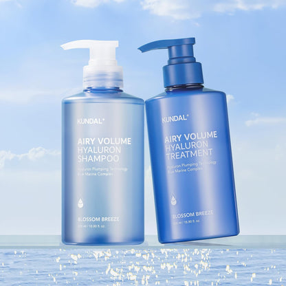 KUNDAL Hyaluronic Acid Airy Volume Shampoo and Treatment Set – Blossom Breeze, 16.9 fl oz Each Avelisse