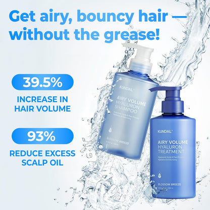 KUNDAL Hyaluronic Acid Airy Volume Shampoo and Treatment Set – Blossom Breeze, 16.9 fl oz Each Avelisse