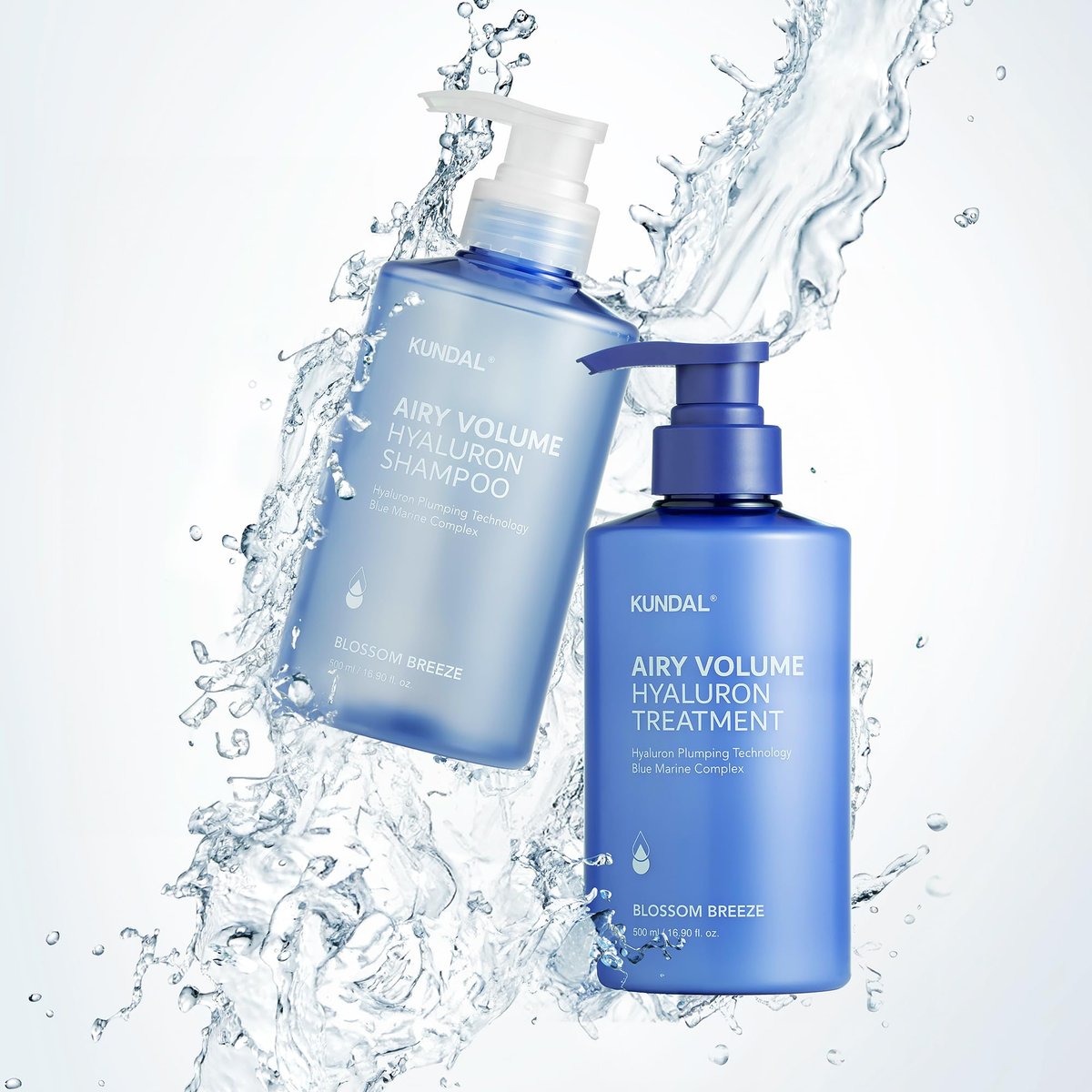 KUNDAL Hyaluronic Acid Airy Volume Shampoo and Treatment Set – Blossom Breeze, 16.9 fl oz Each Avelisse
