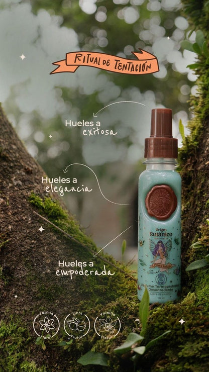 Origen Botánico Heat Protectant Hair Perfume - Alcohol-Free, Anti-Frizz, Detangling with Pheromones, Ritual of Temptation Jasmine & Vanilla Scent 120ml Avelisse