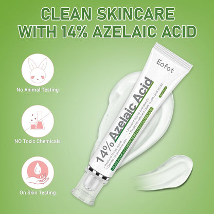 Eofot 14% Azelaic Acid Acne Cream – Helps Improve Appearance of Acnes, Acido Azelaico Face Moisturizer for Sensitive, Oily, Dry Skin, 1 Fl Oz