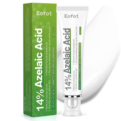 Eofot 14% Azelaic Acid Acne Cream – Helps Improve Appearance of Acnes, Acido Azelaico Face Moisturizer for Sensitive, Oily, Dry Skin, 1 Fl Oz