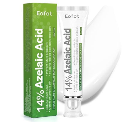Eofot 14% Azelaic Acid Acne Cream – Helps Improve Appearance of Acnes, Acido Azelaico Face Moisturizer for Sensitive, Oily, Dry Skin, 1 Fl Oz
