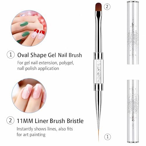 2-Pack Dual-Ended Nail Art Brushes Set – Gel Nail Brush, Spatula & Liner Brush for Builder Gel, Nail Polish Application, DIY Manicure & Salon Use - görsel 10