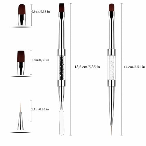 2-Pack Dual-Ended Nail Art Brushes Set – Gel Nail Brush, Spatula & Liner Brush for Builder Gel, Nail Polish Application, DIY Manicure & Salon Use - görsel 6