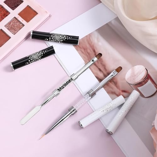 2-Pack Dual-Ended Nail Art Brushes Set – Gel Nail Brush, Spatula & Liner Brush for Builder Gel, Nail Polish Application, DIY Manicure & Salon Use - görsel 14