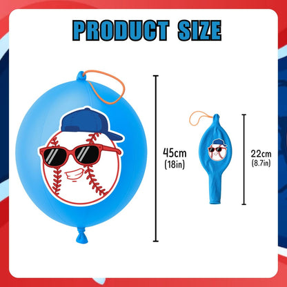 72 PCS Baseball Party Favors – 48 Pre-Cut Temporary Tattoos & 24 Baseball Punch Balloons Themed Birthday Party Decorations Supplies Favors Gifts, Goodie Bag Fillers, Classroom Rewards