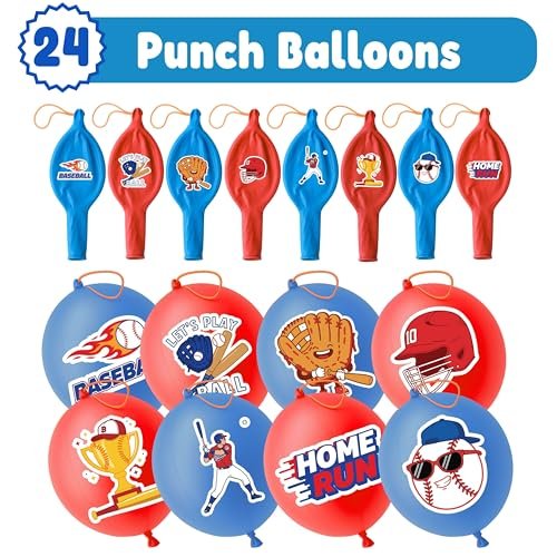 72 PCS Baseball Party Favors – 48 Pre-Cut Temporary Tattoos & 24 Baseball Punch Balloons Themed Birthday Party Decorations Supplies Favors Gifts, Goodie Bag Fillers, Classroom Rewards - görsel 8