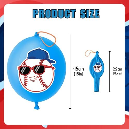 72 PCS Baseball Party Favors – 48 Pre-Cut Temporary Tattoos & 24 Baseball Punch Balloons Themed Birthday Party Decorations Supplies Favors Gifts, Goodie Bag Fillers, Classroom Rewards - görsel 10