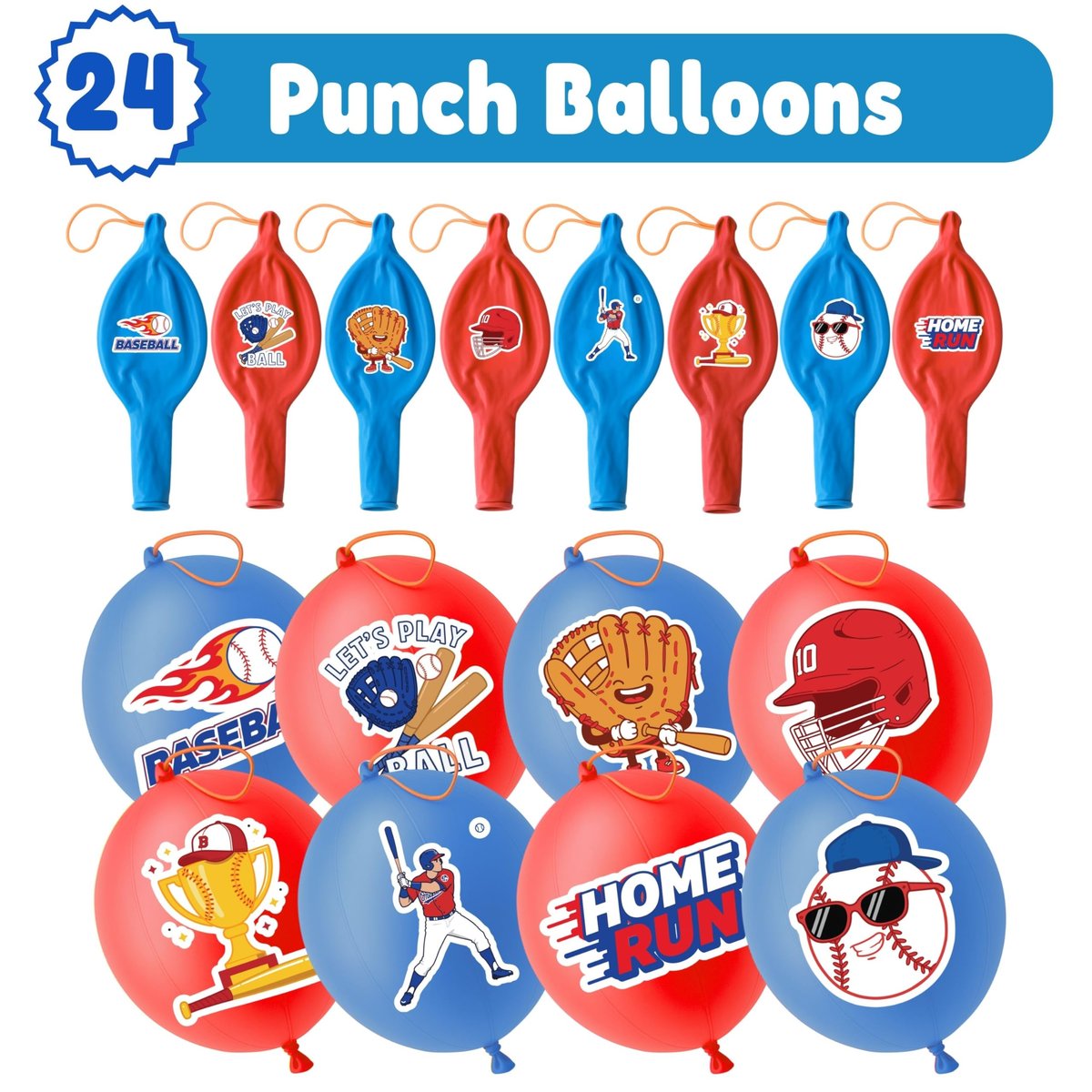 72 PCS Baseball Party Favors – 48 Pre-Cut Temporary Tattoos & 24 Baseball Punch Balloons Themed Birthday Party Decorations Supplies Favors Gifts, Goodie Bag Fillers, Classroom Rewards - görsel 7