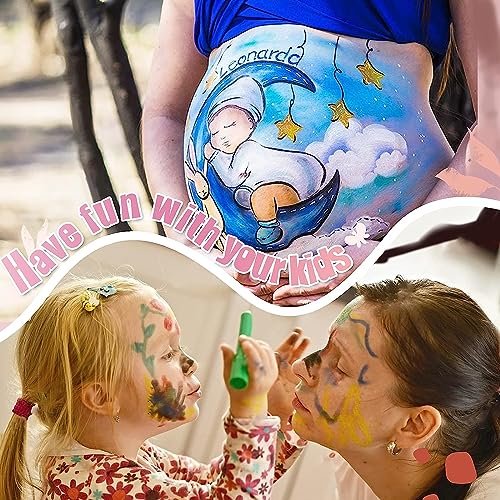 Beesjuy 12 Color Water Based Face Paint Crayons for Kids - Washable Body Paint Makeup Sticks for Halloween, Birthday, Cosplay Avelisse