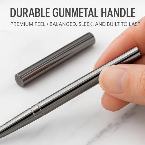 JEONEKID 5-Piece Nail Art Liner Brushes Set – Long Thin Detail Brushes for Gel Polish, Striping & Nail Art, Durable Metal Handle, for Salon & DIY Manicure (Gunmetal) - görsel 6