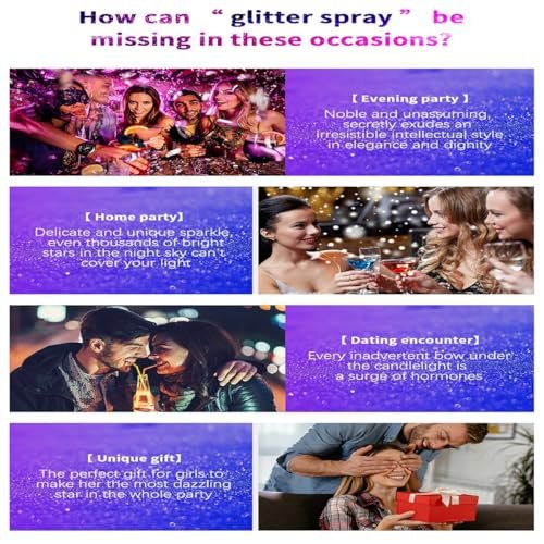Silvery Body Glitter Spray - 2.11 Fl Oz Shimmer Spray for Body, Hair & Clothes | Festival Rave & Stage Makeup - görsel 14