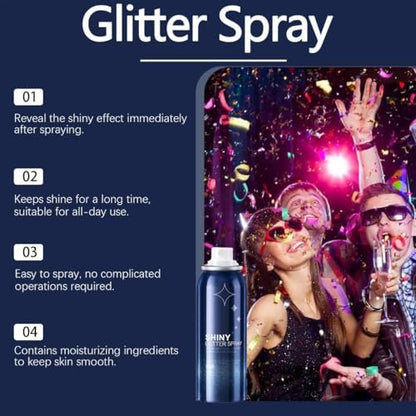 Silvery Body Glitter Spray - 2.11 Fl Oz Shimmer Spray for Body, Hair & Clothes | Festival Rave & Stage Makeup