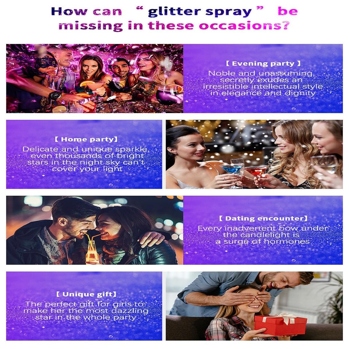 Silvery Body Glitter Spray - 2.11 Fl Oz Shimmer Spray for Body, Hair & Clothes | Festival Rave & Stage Makeup - görsel 13