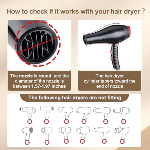 PERFEHAIR Universal Blow Dryer Comb Attachment - Unbreakable Teeth, Hot Resistant Grip, Fits 1.5"-2" Nozzles, Salon Fast Blowout & Straightening Tool for Coarse, Curly Hair, Black - görsel 6
