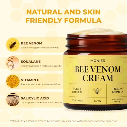 MONIER Bee Venom Cream Enhanced Formula - Hydrating, Smoothing, Firming, Wrinkle-Reducing Face Moisturizer, 1 Fl Oz Avelisse