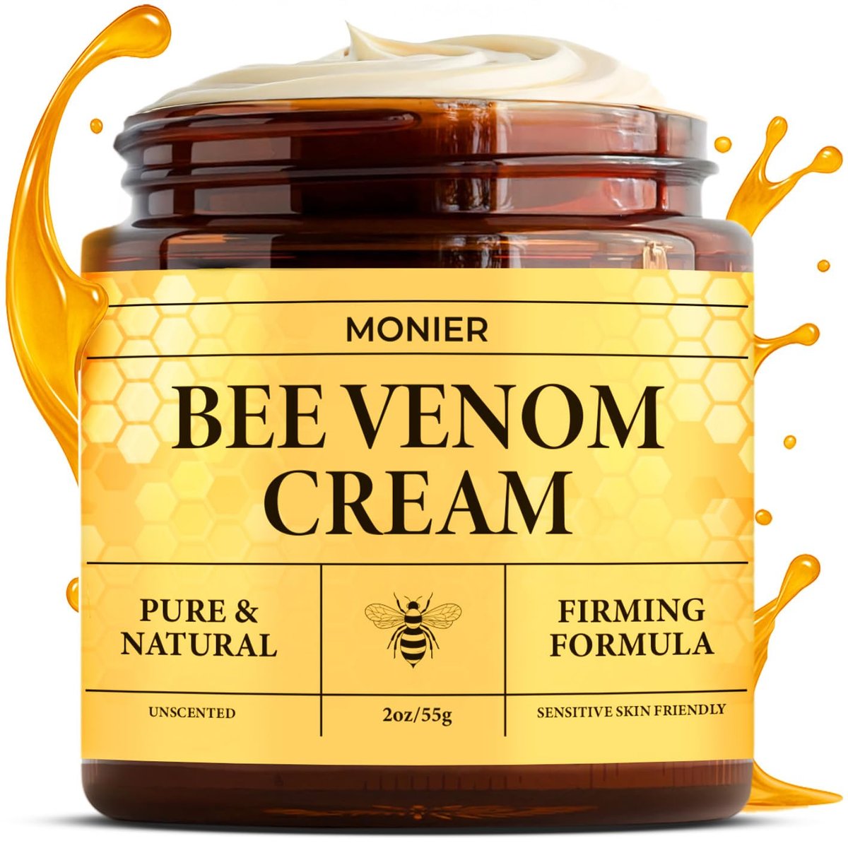 MONIER Bee Venom Cream Enhanced Formula - Hydrating, Smoothing, Firming, Wrinkle-Reducing Face Moisturizer, 1 Fl Oz Avelisse