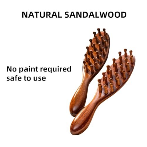 Nuaiute Sandalwood Loc Brush for Dreads - Wooden Round Dreadlock Scalp Comb, Dread Massager & Dandruff Scrubber for Curly Hair, Long Teeth No Static, Brown - görsel 18