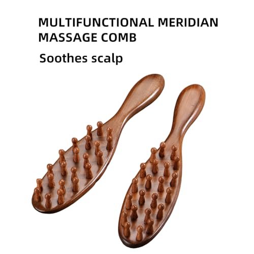 Nuaiute Sandalwood Loc Brush for Dreads - Wooden Round Dreadlock Scalp Comb, Dread Massager & Dandruff Scrubber for Curly Hair, Long Teeth No Static, Brown - görsel 16