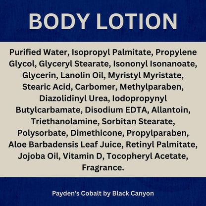 Payden's Cobalt Bay Rum For Men Scented Luxury Body Lotion with Lanolin and Jojoba Oil, 12 Oz