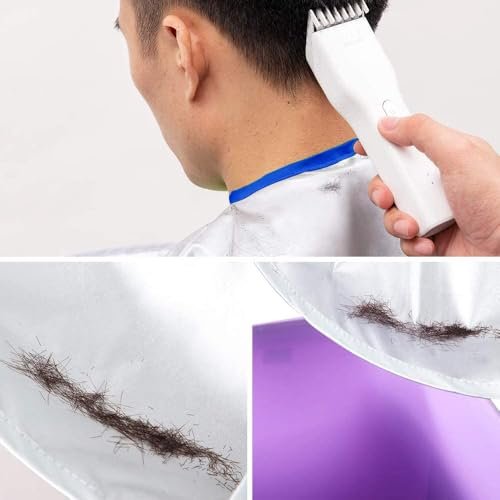 SZHSTC Waterproof Hair Cutting Cape for Adults - Reversible Barber Cape with Comb, Nylon Salon Cape (Blue & Gray, 30x30cm) - görsel 12