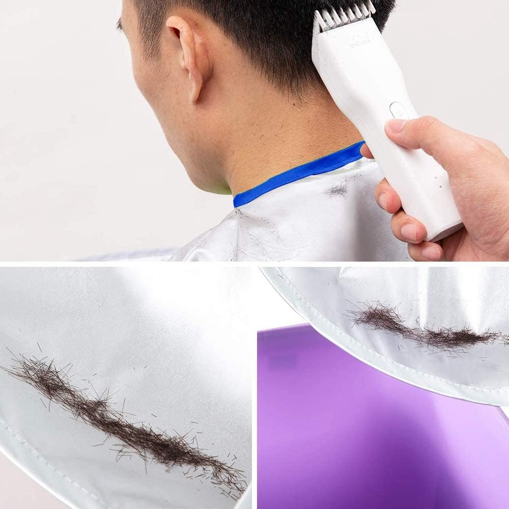 SZHSTC Waterproof Hair Cutting Cape for Adults - Reversible Barber Cape with Comb, Nylon Salon Cape (Blue & Gray, 30x30cm) - görsel 11