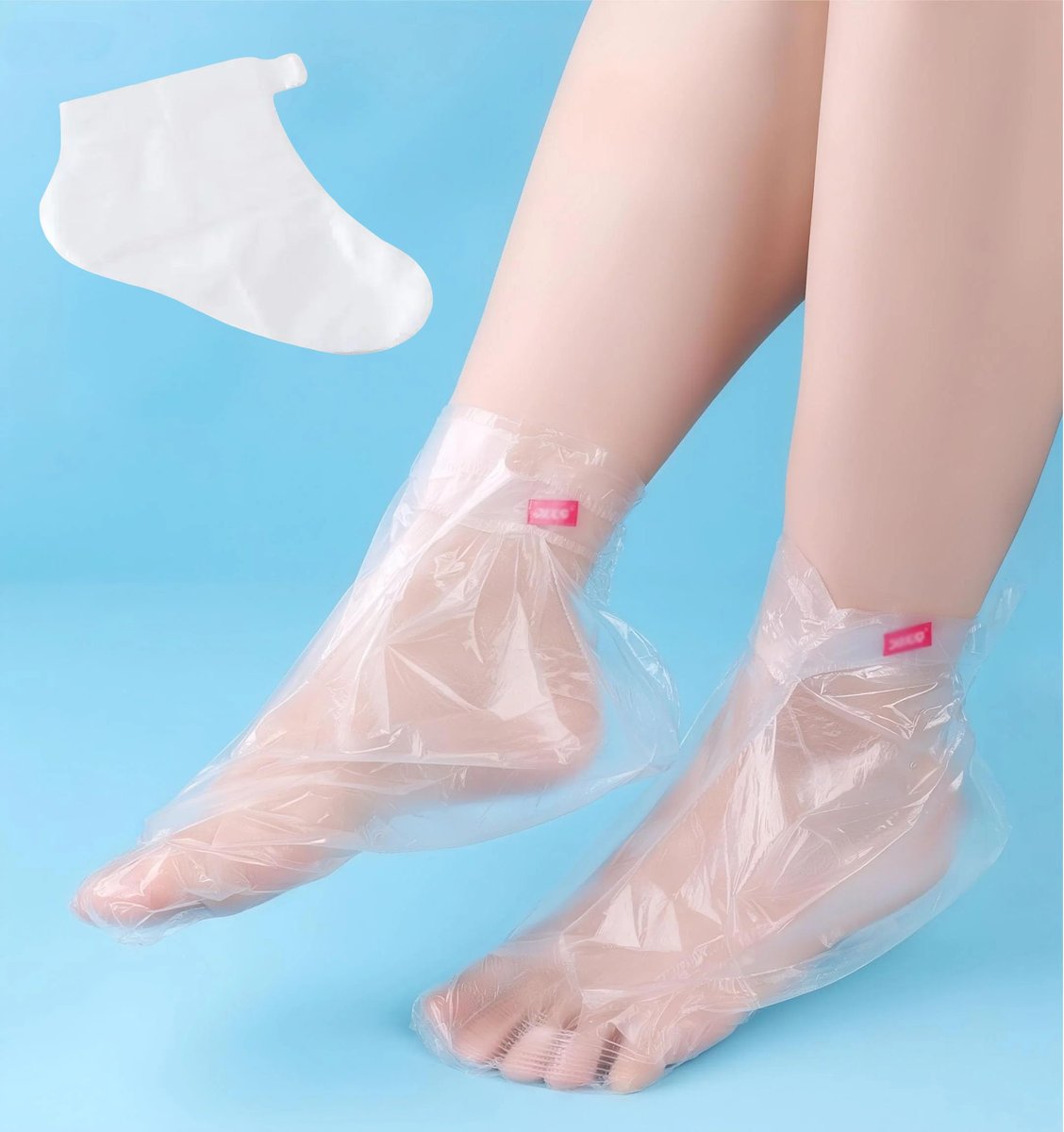 400-Pack Disposable Plastic Foot Covers for Feet – Leak-Proof Paraffin Wax Bath Liners, Moisturizing Socks for Pedicure, Spa, Cracked Heel Care & Shoe Trials (Includes Stickers for Secure Fit) - görsel 1