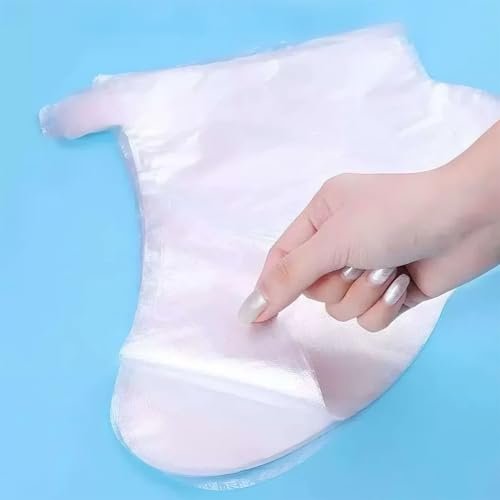 400-Pack Disposable Plastic Foot Covers for Feet – Leak-Proof Paraffin Wax Bath Liners, Moisturizing Socks for Pedicure, Spa, Cracked Heel Care & Shoe Trials (Includes Stickers for Secure Fit) - görsel 4