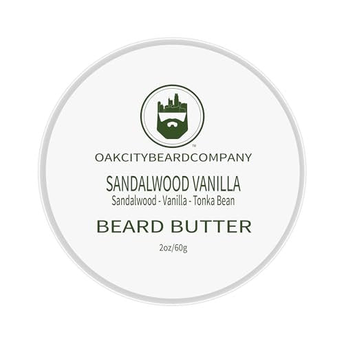 Oak City Beard Company Sandalwood Vanilla Beard Butter – 2 oz Natural Beard Conditioner & Moisturizer - görsel 4