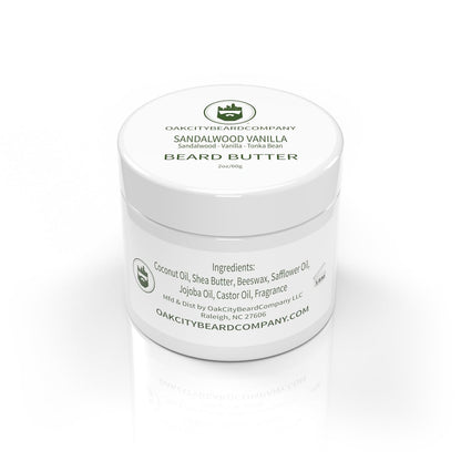 Oak City Beard Company Sandalwood Vanilla Beard Butter – 2 oz Natural Beard Conditioner & Moisturizer