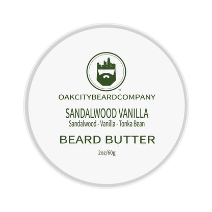 Oak City Beard Company Sandalwood Vanilla Beard Butter – 2 oz Natural Beard Conditioner & Moisturizer