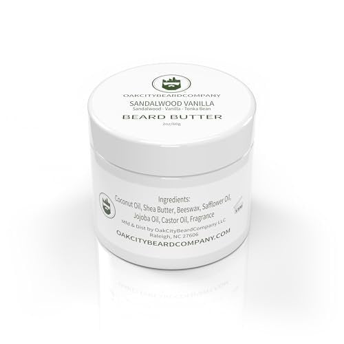 Oak City Beard Company Sandalwood Vanilla Beard Butter – 2 oz Natural Beard Conditioner & Moisturizer - görsel 8