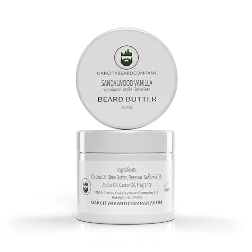 Oak City Beard Company Sandalwood Vanilla Beard Butter – 2 oz Natural Beard Conditioner & Moisturizer - görsel 2