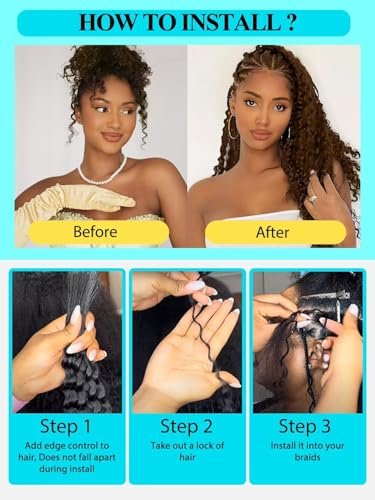 VDZ 12A P4/30 Dark and Light Brown Human Braiding Hair for Boho Braids - 3 Bundles 18 Inch 100g Deep Wave Braiding Hair for Bohemian Knotless Braids 100% Unprocessed Virgin Bulk Hair Extensions No Weft - görsel 9