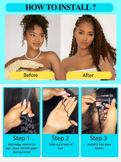 VDZ 12A P4/30 Dark and Light Brown Human Braiding Hair for Boho Braids - 3 Bundles 18 Inch 100g Deep Wave Braiding Hair for Bohemian Knotless Braids 100% Unprocessed Virgin Bulk Hair Extensions No Weft