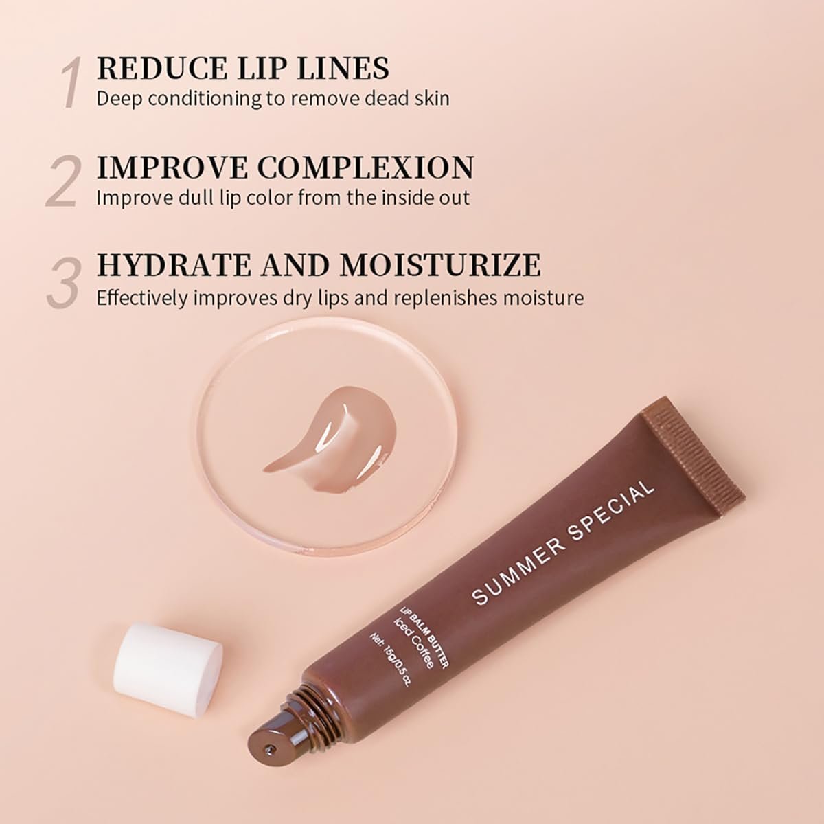 5-Color Summer Special Lip Balm Butter - Shea Butter & Avocado Oil, Lightweight & Non-Sticky, 5 Trending Shades (Vanilla Nude, Mint Clear, Iced Coffee, Cake Glittery Pink, Guava), Soften Dry Lips Care Gift Box for Teens Avelisse