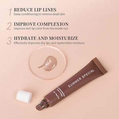 5-Color Summer Special Lip Balm Butter - Shea Butter & Avocado Oil, Lightweight & Non-Sticky, 5 Trending Shades (Vanilla Nude, Mint Clear, Iced Coffee, Cake Glittery Pink, Guava), Soften Dry Lips Care Gift Box for Teens Avelisse