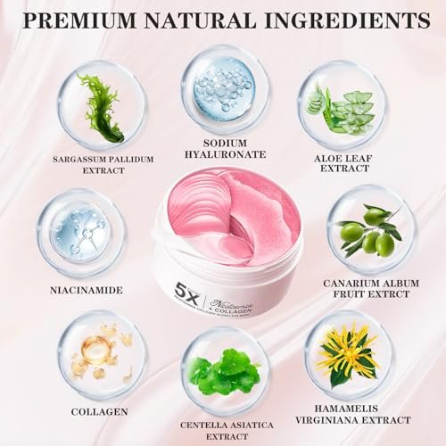 Nicotinamide Under Eye Patches (40 Pairs) – Hydrogel Eye Mask for Puffy Eyes, Dark Circles & Fine Lines with Collagen & Hyaluronic Acid – Skincare Gift for Women - görsel 5