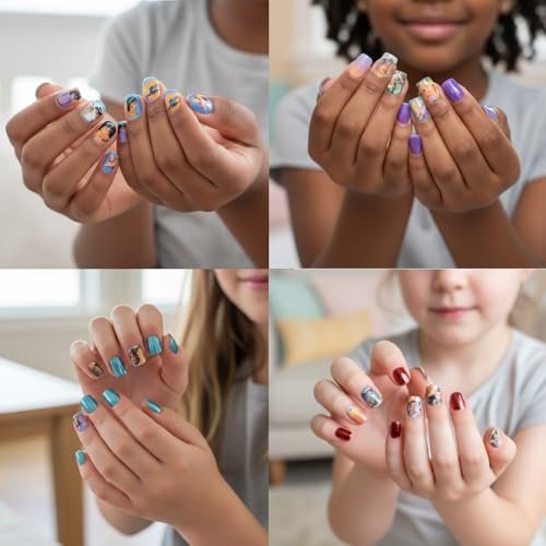 Disney Princess 84-Piece Glitter & Metallic Press-On Nails Set for Kids & Tweens – Townley Girl - görsel 10
